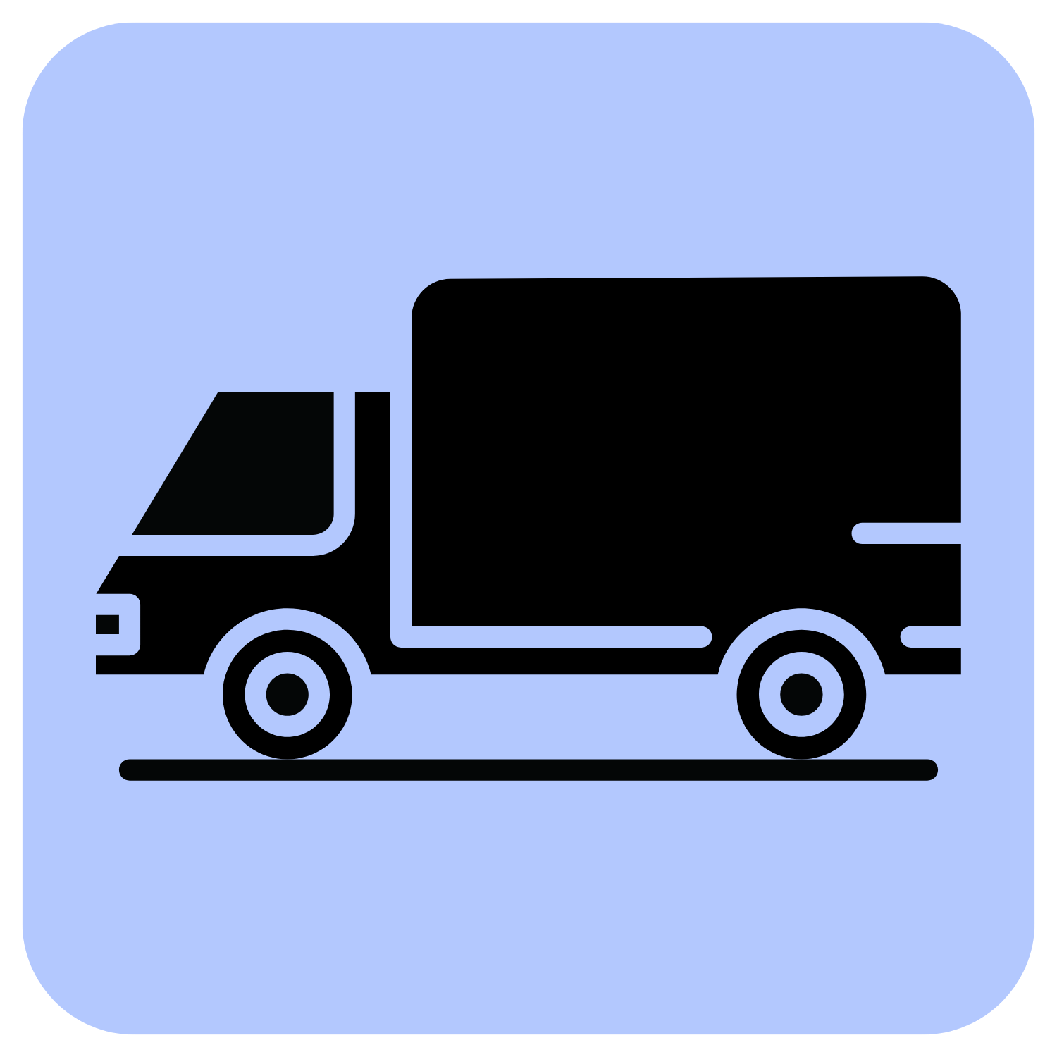 Delivery truck icon for garment and upholstery supplies